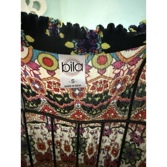 Bila Maxi Dress Womens Small Red Rayon Boho India Inspired Art To Wear Colorful - Picture 2 of 6